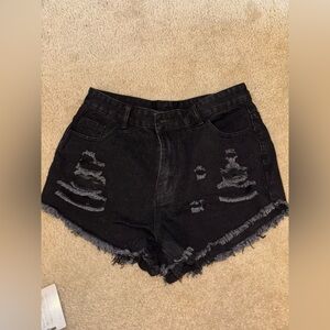 Ripped black shorts size large